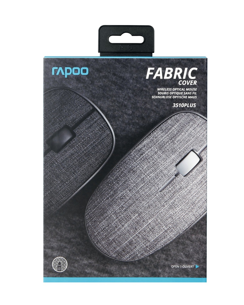 MOUSE RAPOO FABRIC COVER 3510 PLUS WIRELESS BLACK