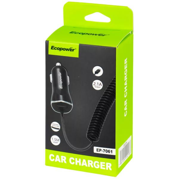 CARGADOR PARA AUTO ECOPOWER EP-7061 USB-A A LIGTHNING